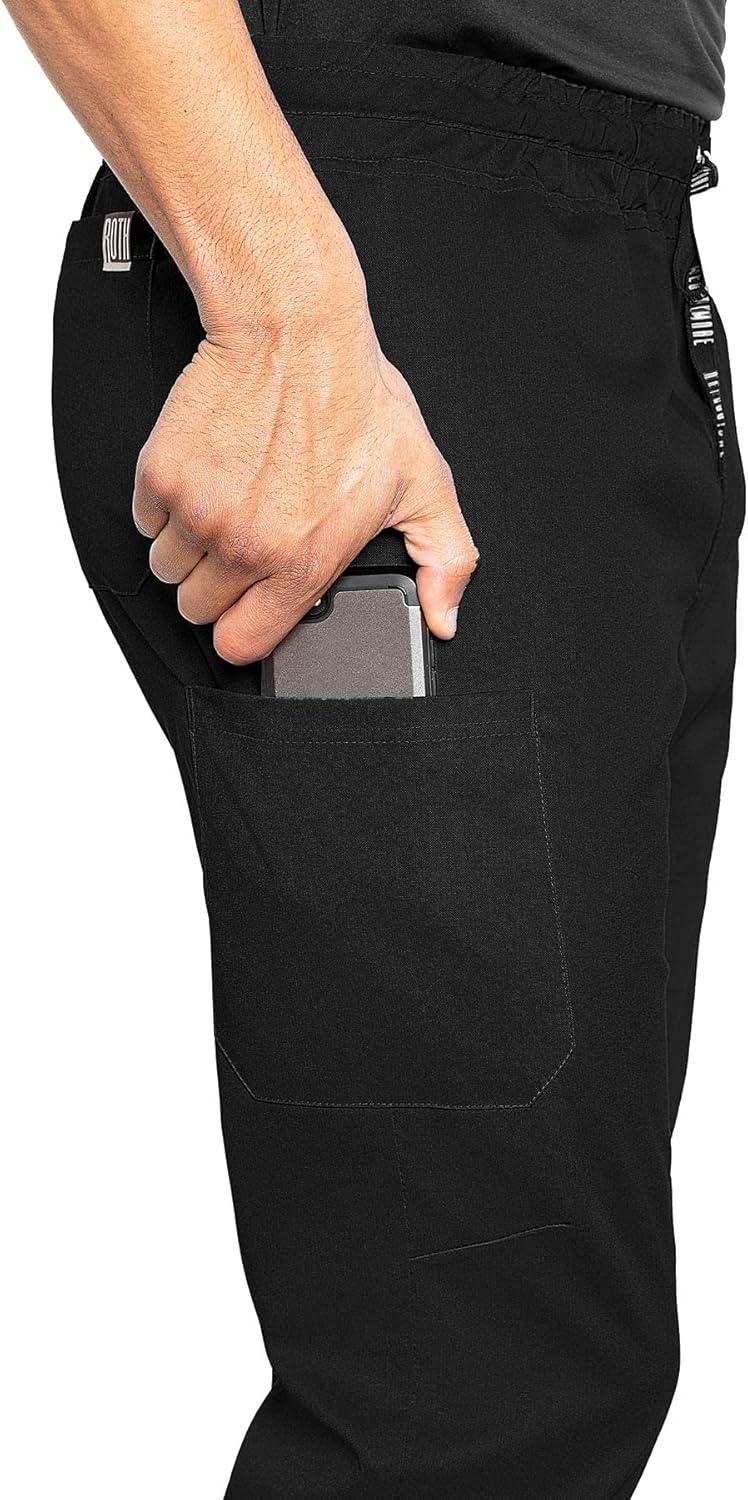 imageMed Couture Bowen Scrub Jogger Pants for Men Perfect for Casual Wear and Active Lifestyles MC7777Black