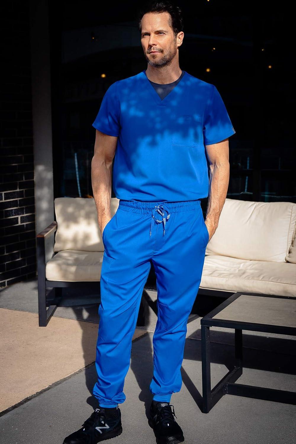 imageMed Couture Bowen Scrub Jogger Pants for Men Perfect for Casual Wear and Active Lifestyles MC7777Galaxy