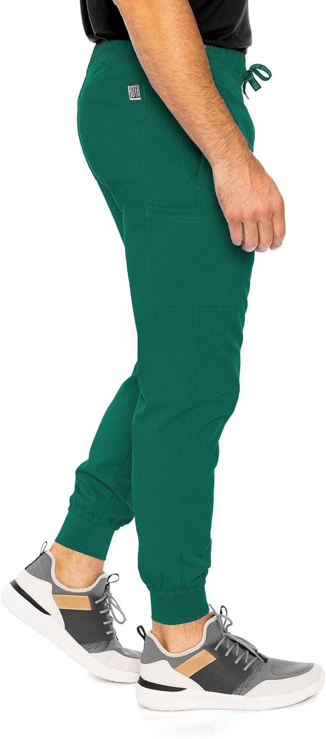 imageMed Couture Bowen Scrub Jogger Pants for Men Perfect for Casual Wear and Active Lifestyles MC7777Hunter Green