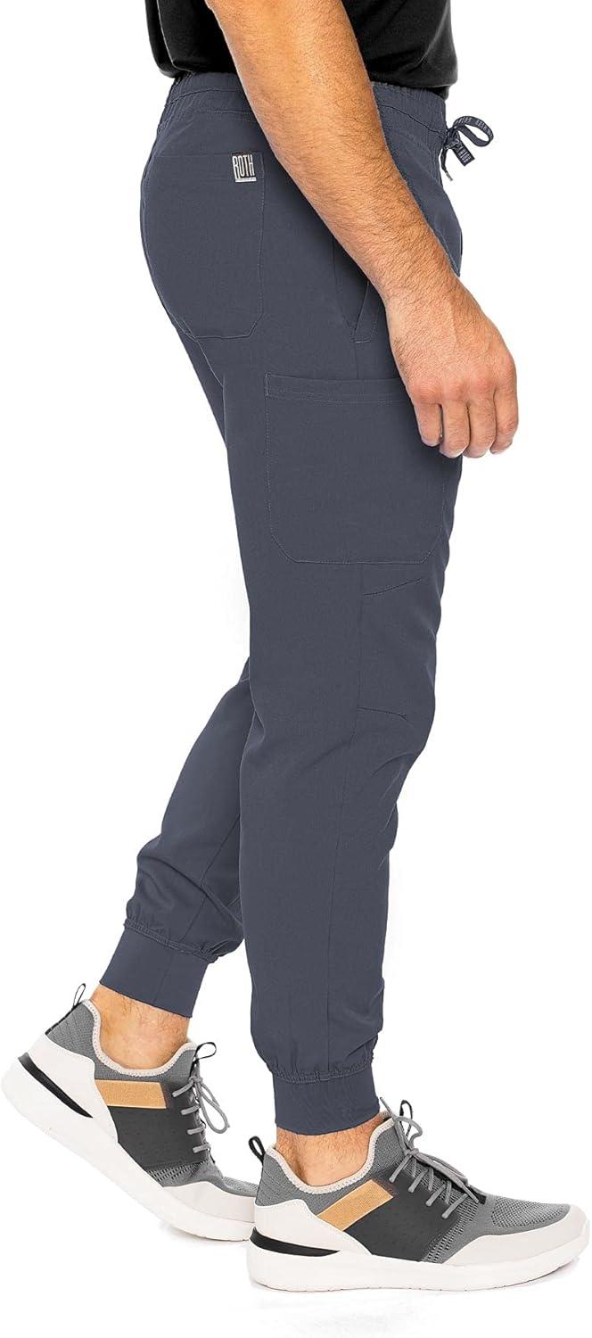 imageMed Couture Bowen Scrub Jogger Pants for Men Perfect for Casual Wear and Active Lifestyles MC7777Pewter