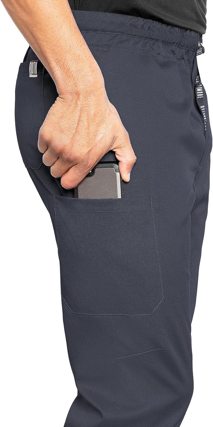 imageMed Couture Bowen Scrub Jogger Pants for Men Perfect for Casual Wear and Active Lifestyles MC7777Pewter