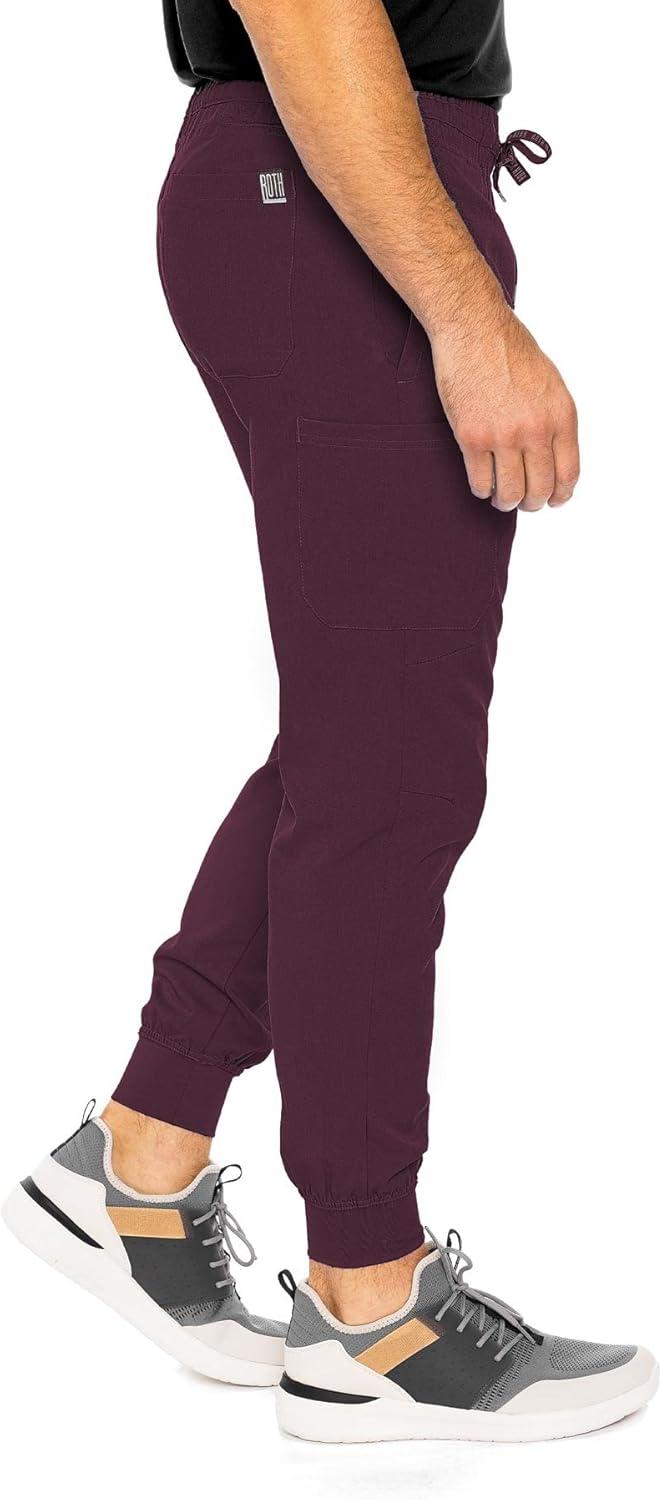 imageMed Couture Bowen Scrub Jogger Pants for Men Perfect for Casual Wear and Active Lifestyles MC7777Wine