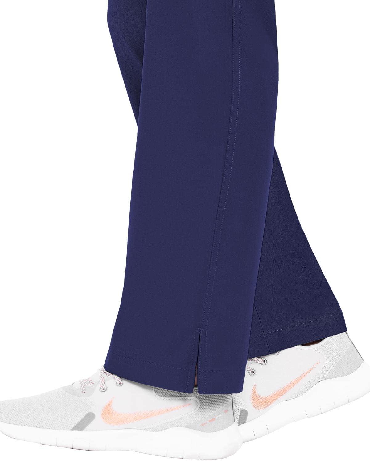 imageMed Couture Maternity Scrub Pants for Women Soft Stretch Pregnancy Scrubs with 3 Pockets Boot Cut Knit Waistband MC8727Navy