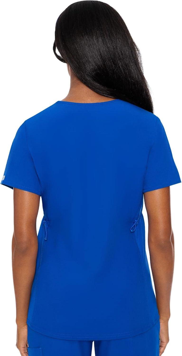 imageMed Couture Maternity VNeck Scrub Top Soft 360 Stretch Pregnancy Scrubs with Adjustable Waist amp Pockets MC8459Royal