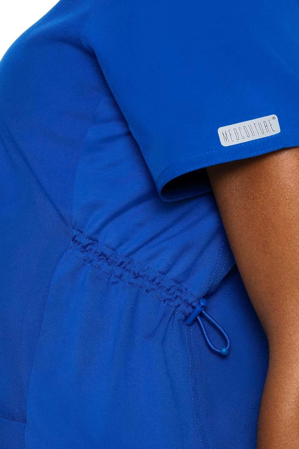 imageMed Couture Maternity VNeck Scrub Top Soft 360 Stretch Pregnancy Scrubs with Adjustable Waist amp Pockets MC8459Royal