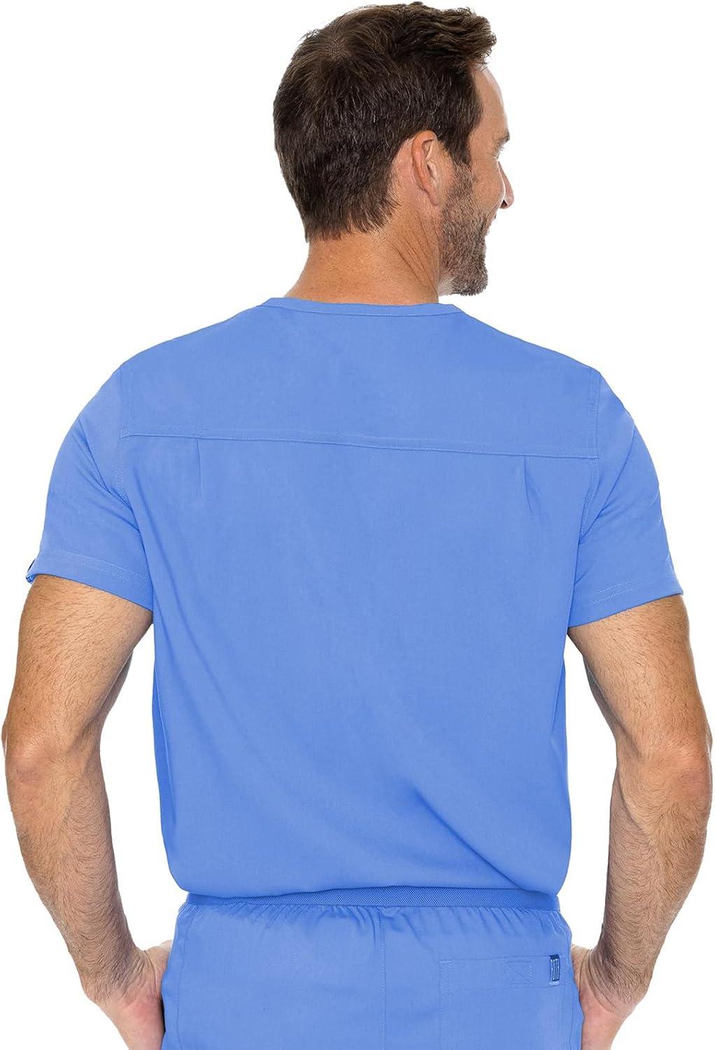 imageMed Couture Mens Scrub Top Cadence 2Way Stretch Technology with Ultra Soft Fabric amp One Chest Pocket MC7478Ciel