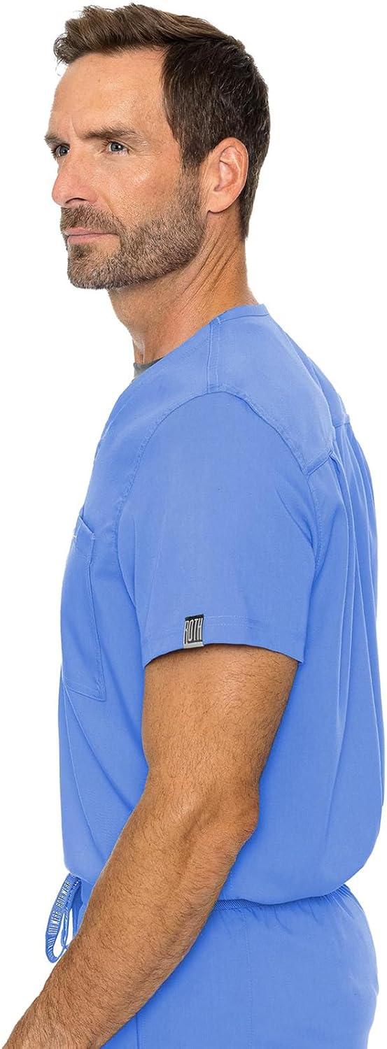 imageMed Couture Mens Scrub Top Cadence 2Way Stretch Technology with Ultra Soft Fabric amp One Chest Pocket MC7478Ciel