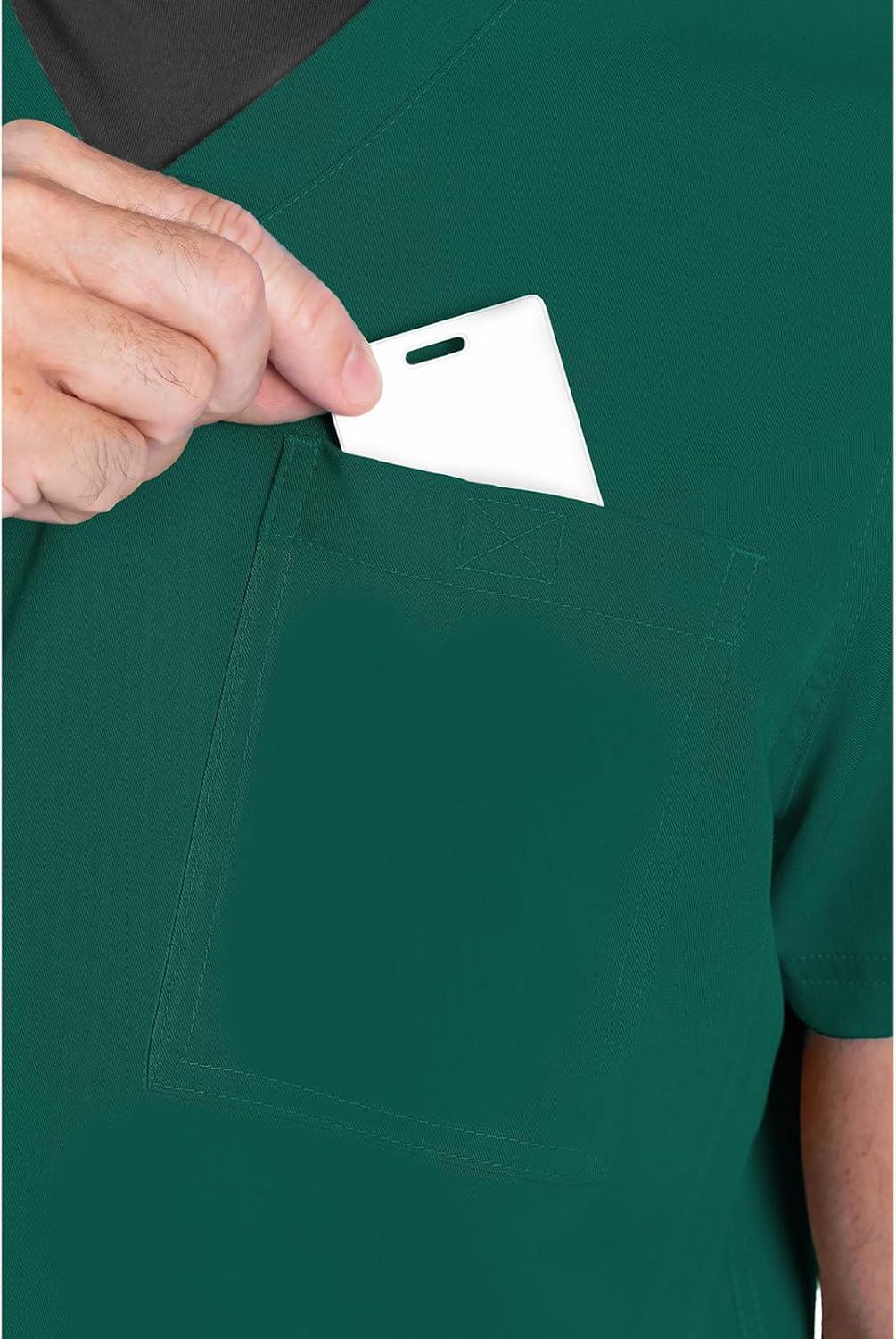 imageMed Couture Mens Scrub Top Cadence 2Way Stretch Technology with Ultra Soft Fabric amp One Chest Pocket MC7478Hunter Green