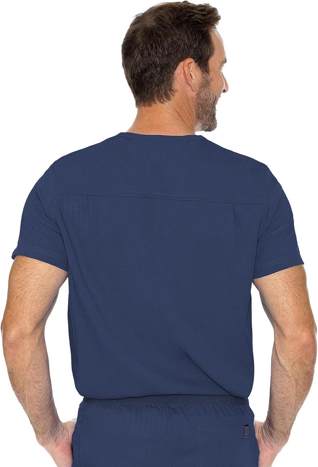 imageMed Couture Mens Scrub Top Cadence 2Way Stretch Technology with Ultra Soft Fabric amp One Chest Pocket MC7478Navy