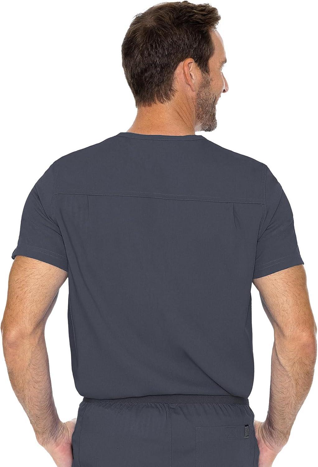 imageMed Couture Mens Scrub Top Cadence 2Way Stretch Technology with Ultra Soft Fabric amp One Chest Pocket MC7478Pewter