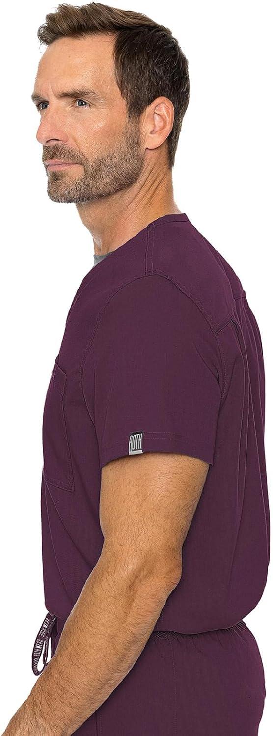 imageMed Couture Mens Scrub Top Cadence 2Way Stretch Technology with Ultra Soft Fabric amp One Chest Pocket MC7478Wine