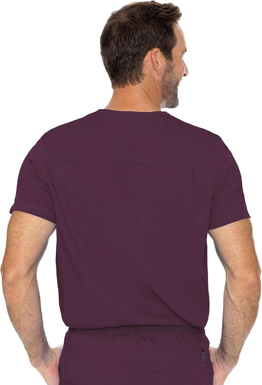 imageMed Couture Mens Scrub Top Cadence 2Way Stretch Technology with Ultra Soft Fabric amp One Chest Pocket MC7478Wine