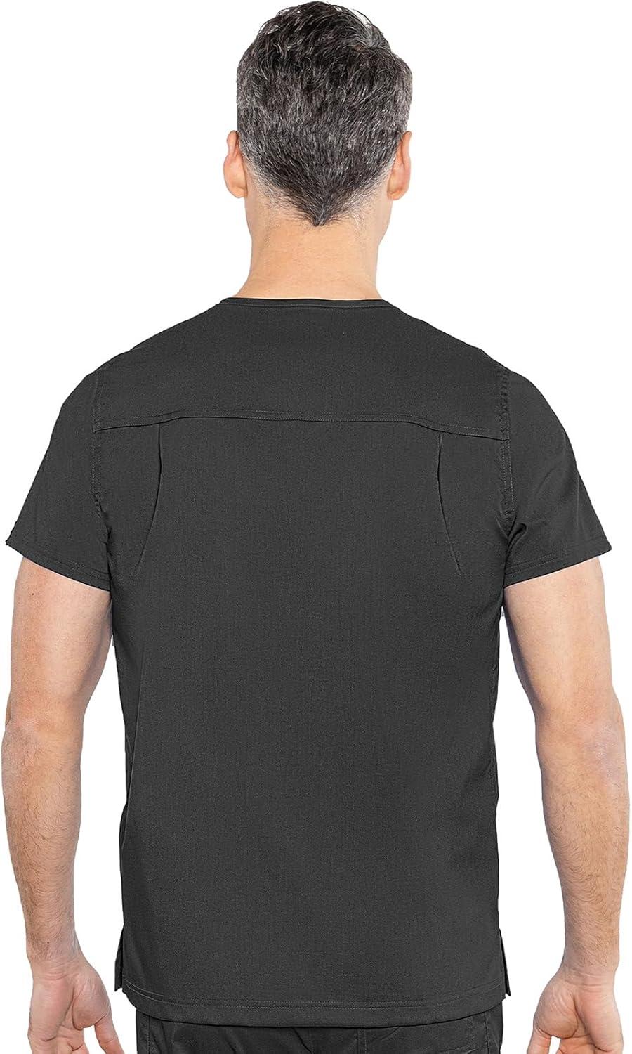 imageMed Couture Mens Scrub Top Wescott with 3 Pockets amp 2Way Stretch and Ultra Soft Fabric MC7477Black