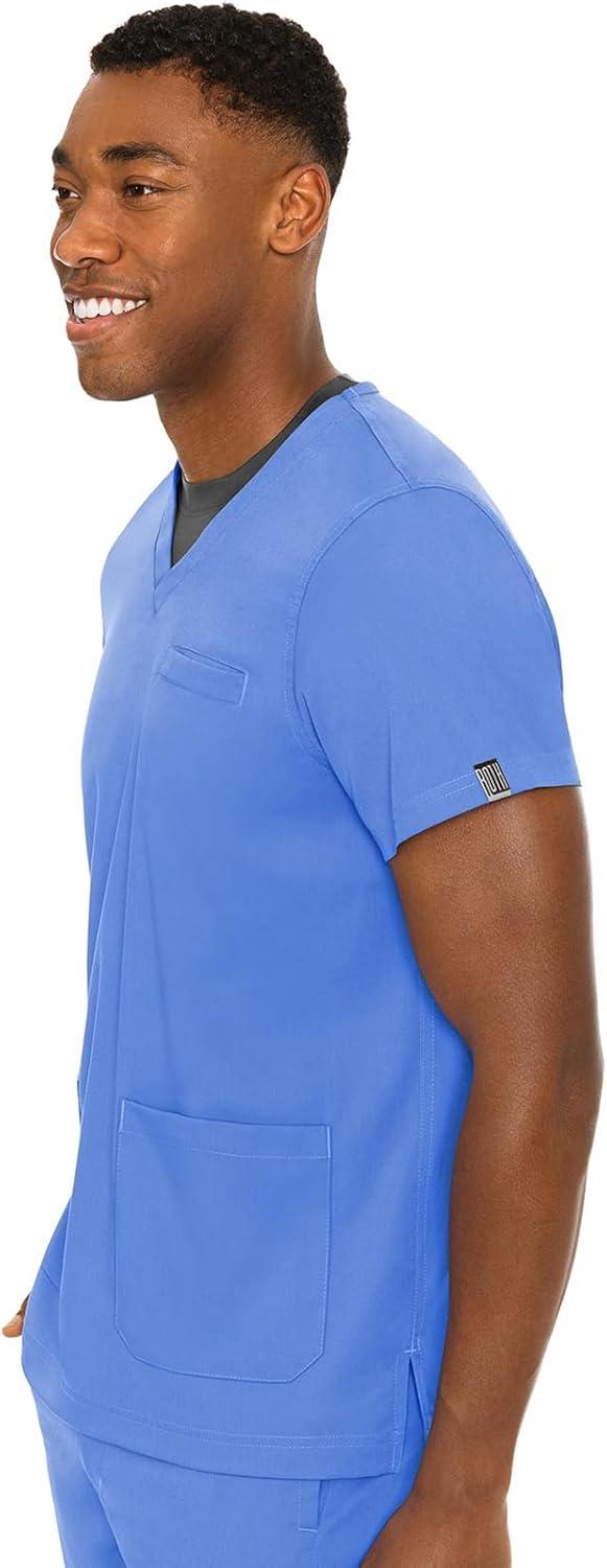 imageMed Couture Mens Scrub Top Wescott with 3 Pockets amp 2Way Stretch and Ultra Soft Fabric MC7477Ciel