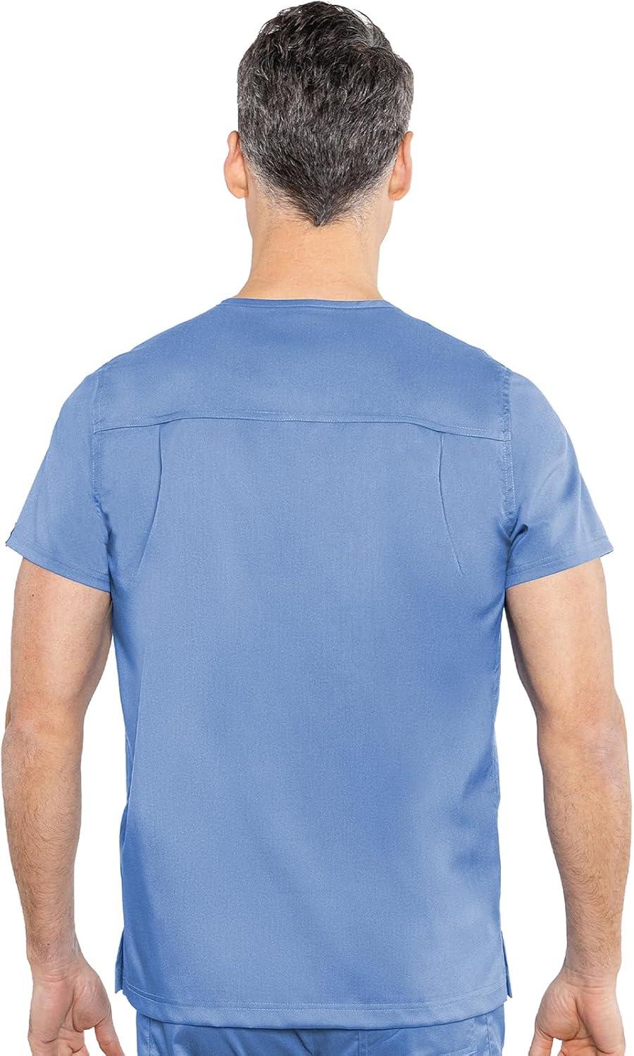 imageMed Couture Mens Scrub Top Wescott with 3 Pockets amp 2Way Stretch and Ultra Soft Fabric MC7477Ciel