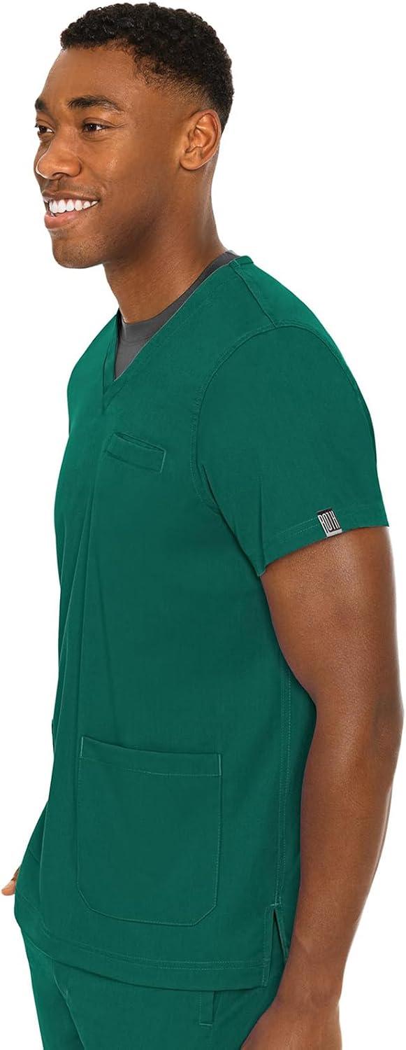 imageMed Couture Mens Scrub Top Wescott with 3 Pockets amp 2Way Stretch and Ultra Soft Fabric MC7477Hunter Green