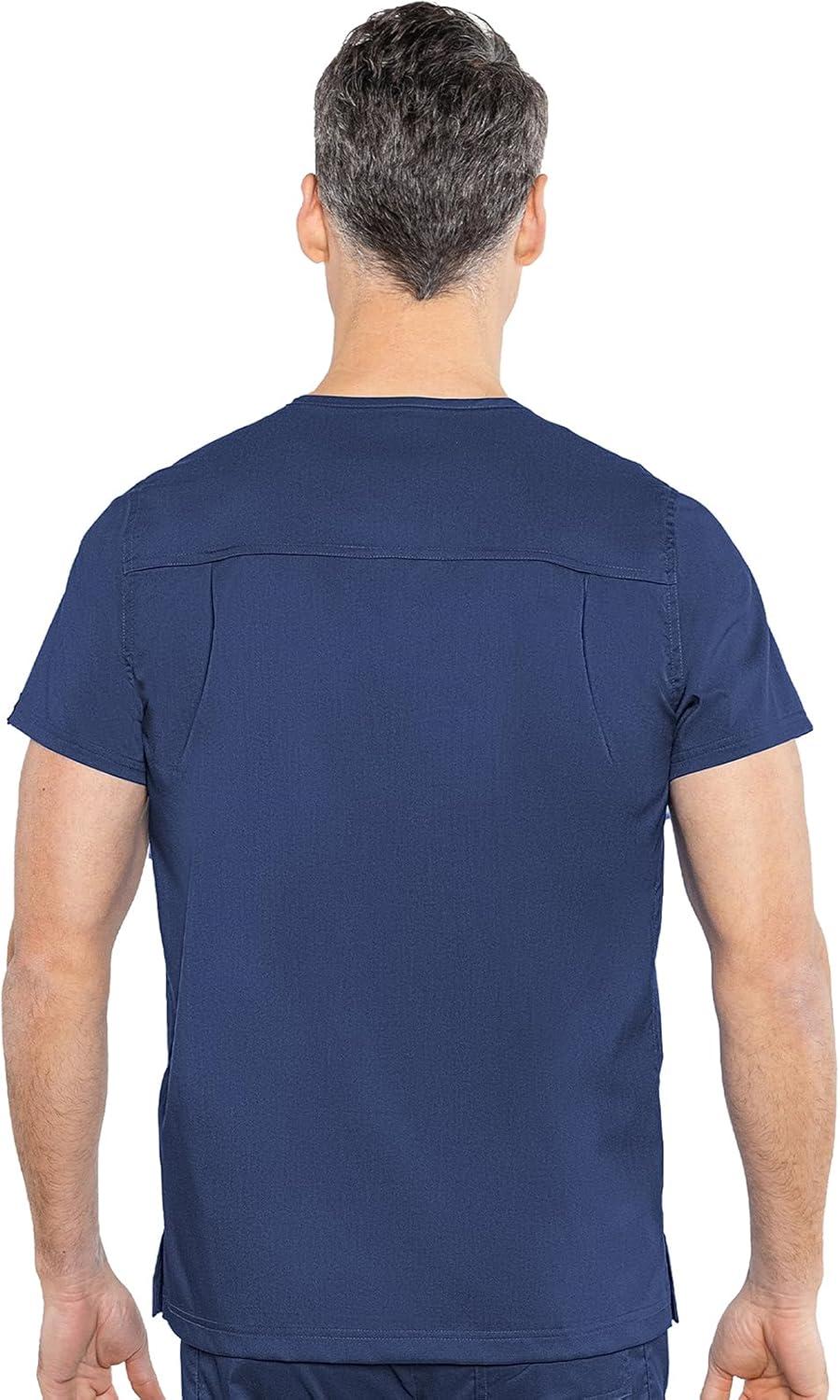 imageMed Couture Mens Scrub Top Wescott with 3 Pockets amp 2Way Stretch and Ultra Soft Fabric MC7477Navy