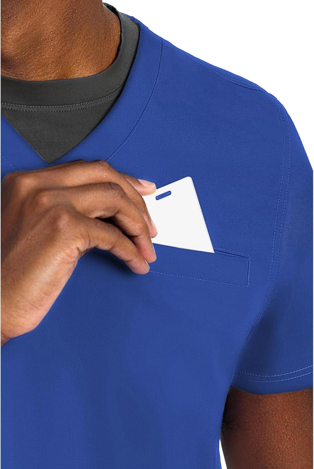 imageMed Couture Mens Scrub Top Wescott with 3 Pockets amp 2Way Stretch and Ultra Soft Fabric MC7477Royal