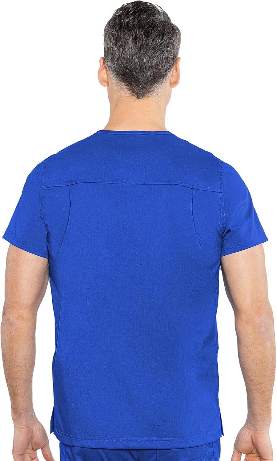 imageMed Couture Mens Scrub Top Wescott with 3 Pockets amp 2Way Stretch and Ultra Soft Fabric MC7477Royal