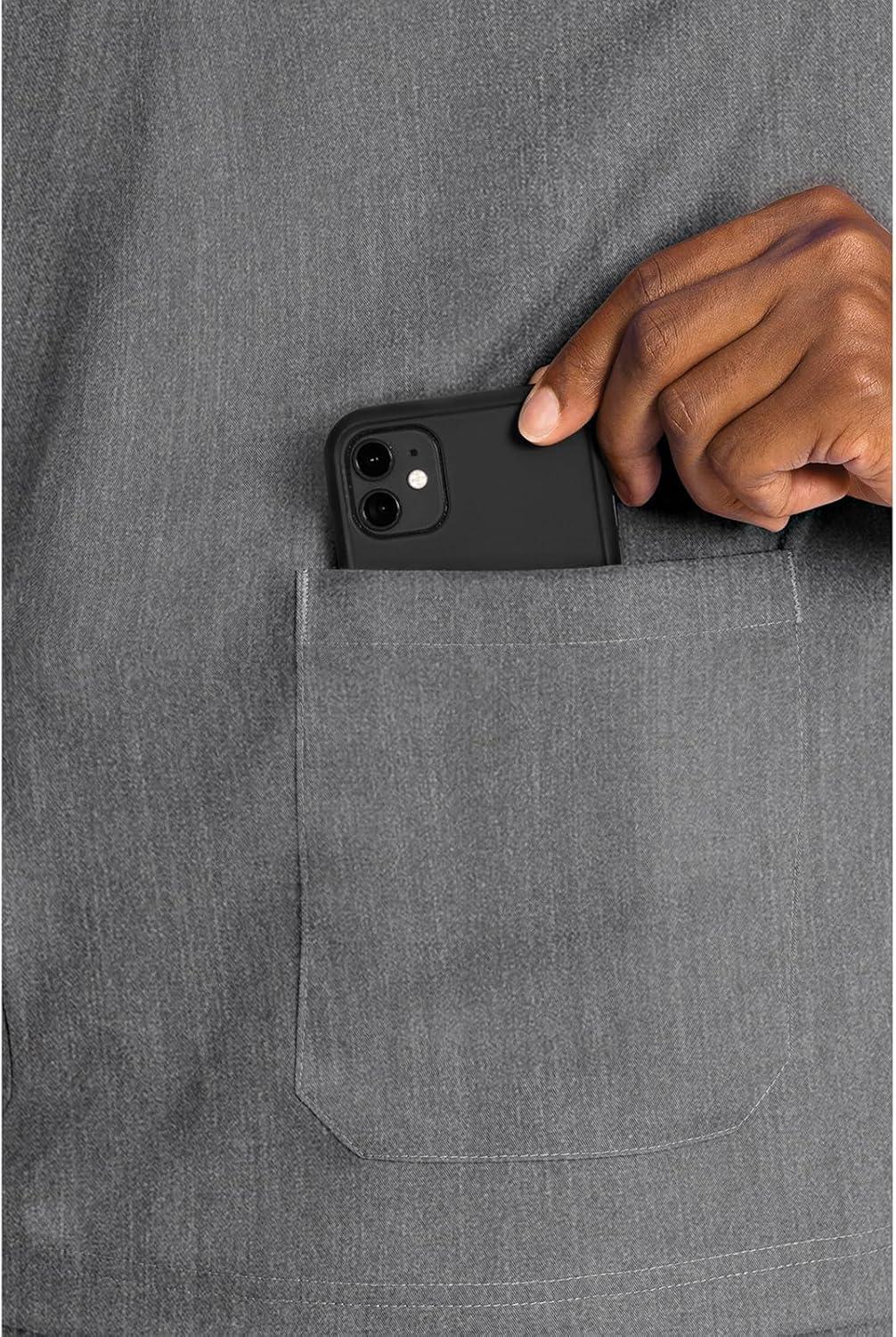 imageMed Couture Mens Scrub Top Wescott with 3 Pockets amp 2Way Stretch and Ultra Soft Fabric MC7477Slate