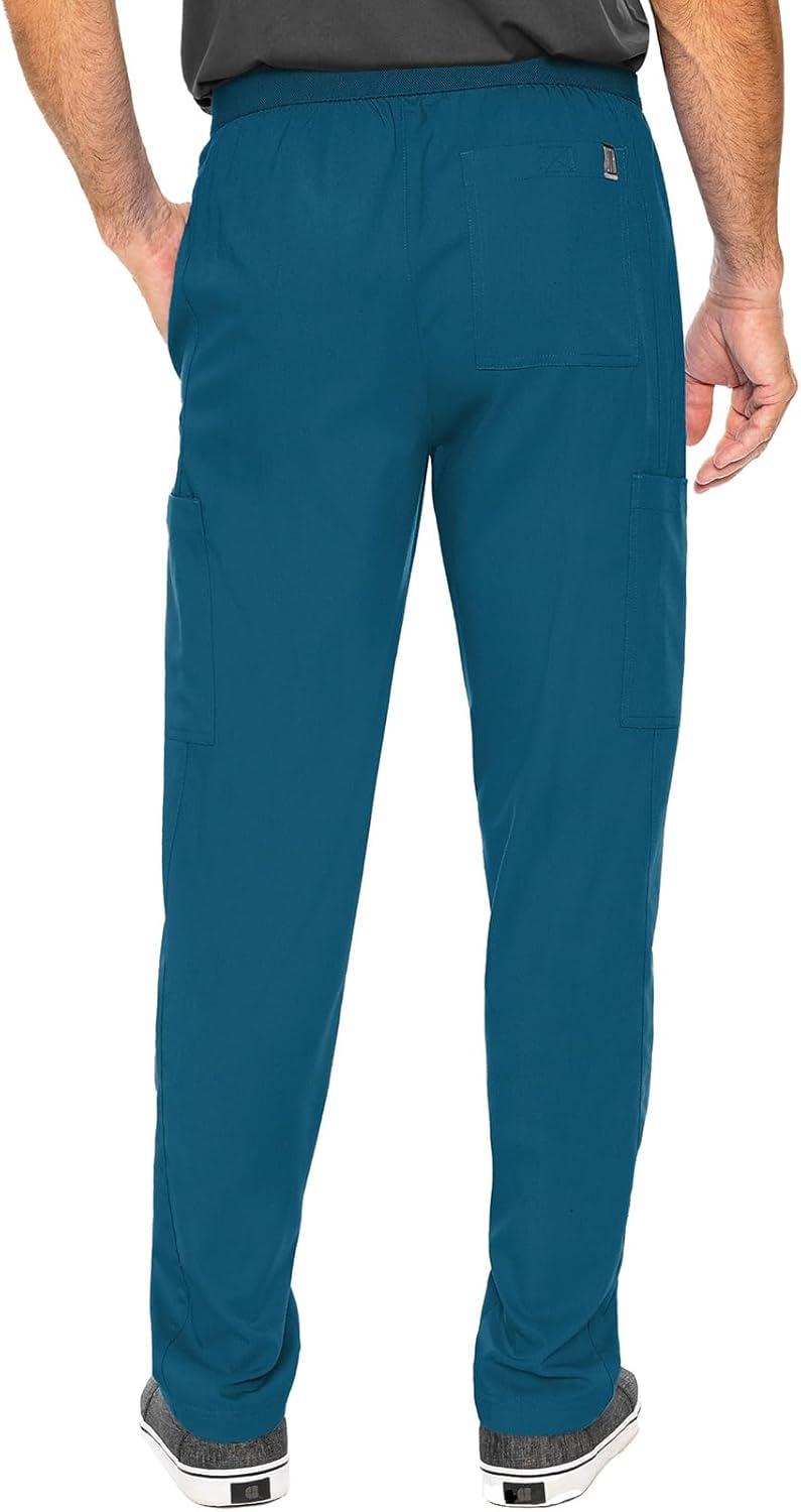 imageMed Couture Mens Straight Leg Scrub Pant with Zip Fly Front 6 Pockets and Elastic Waistband MC7779Caribbean
