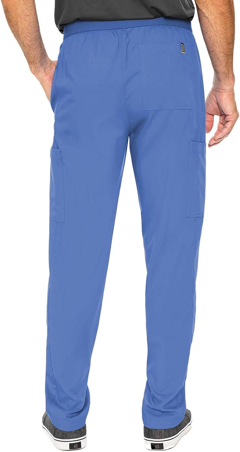 imageMed Couture Mens Straight Leg Scrub Pant with Zip Fly Front 6 Pockets and Elastic Waistband MC7779Ciel