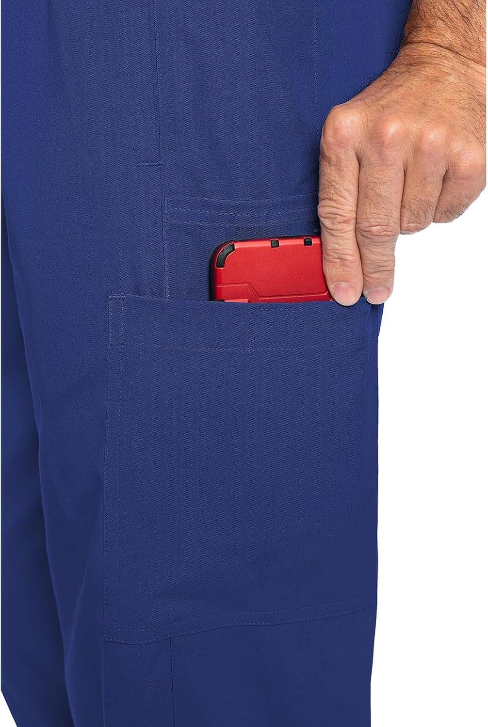imageMed Couture Mens Straight Leg Scrub Pant with Zip Fly Front 6 Pockets and Elastic Waistband MC7779Galaxy
