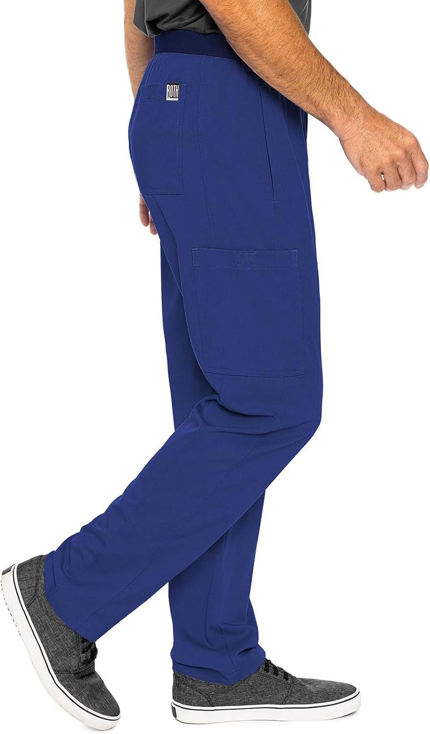 imageMed Couture Mens Straight Leg Scrub Pant with Zip Fly Front 6 Pockets and Elastic Waistband MC7779Galaxy