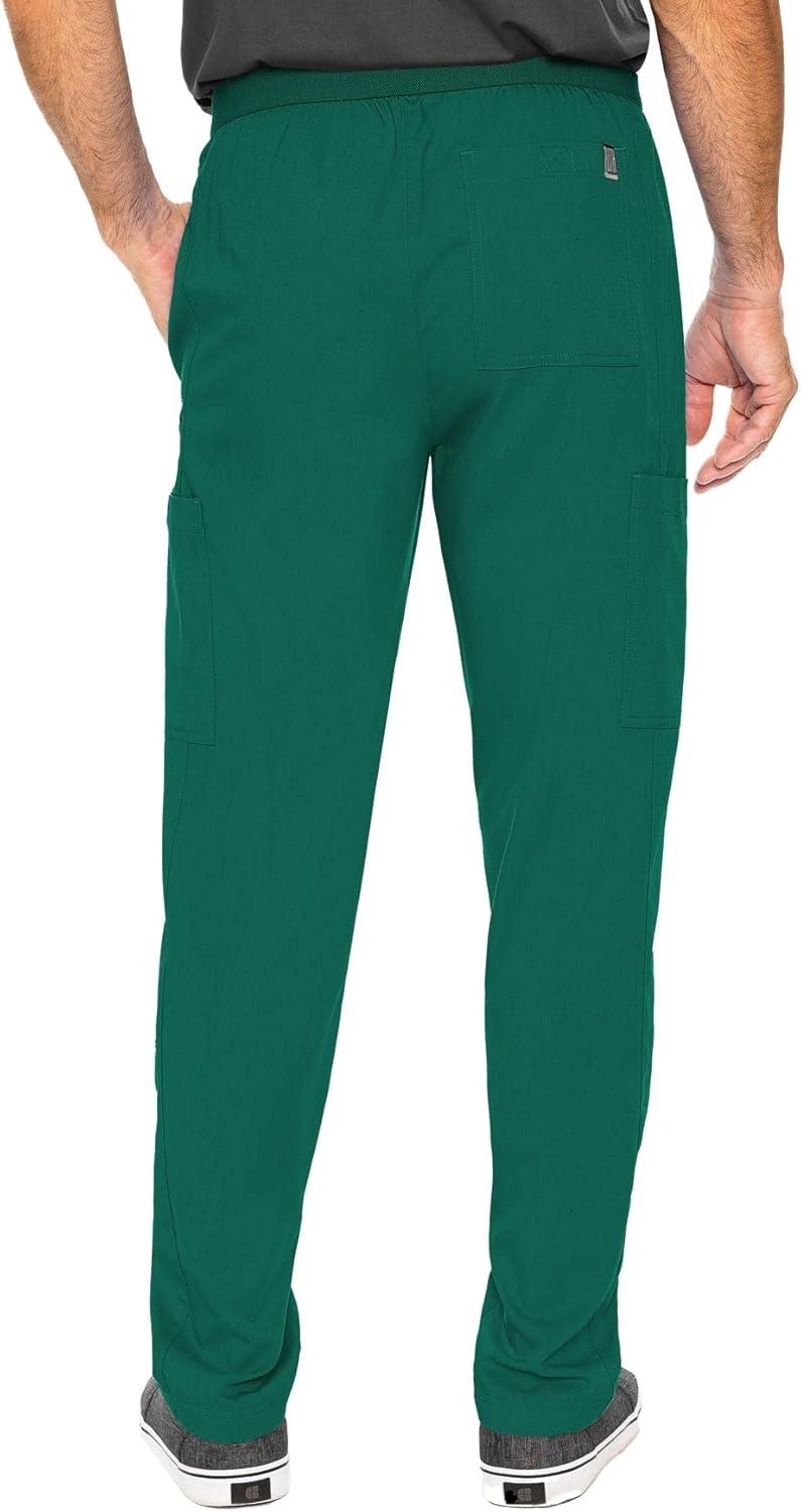 imageMed Couture Mens Straight Leg Scrub Pant with Zip Fly Front 6 Pockets and Elastic Waistband MC7779Hunter Green