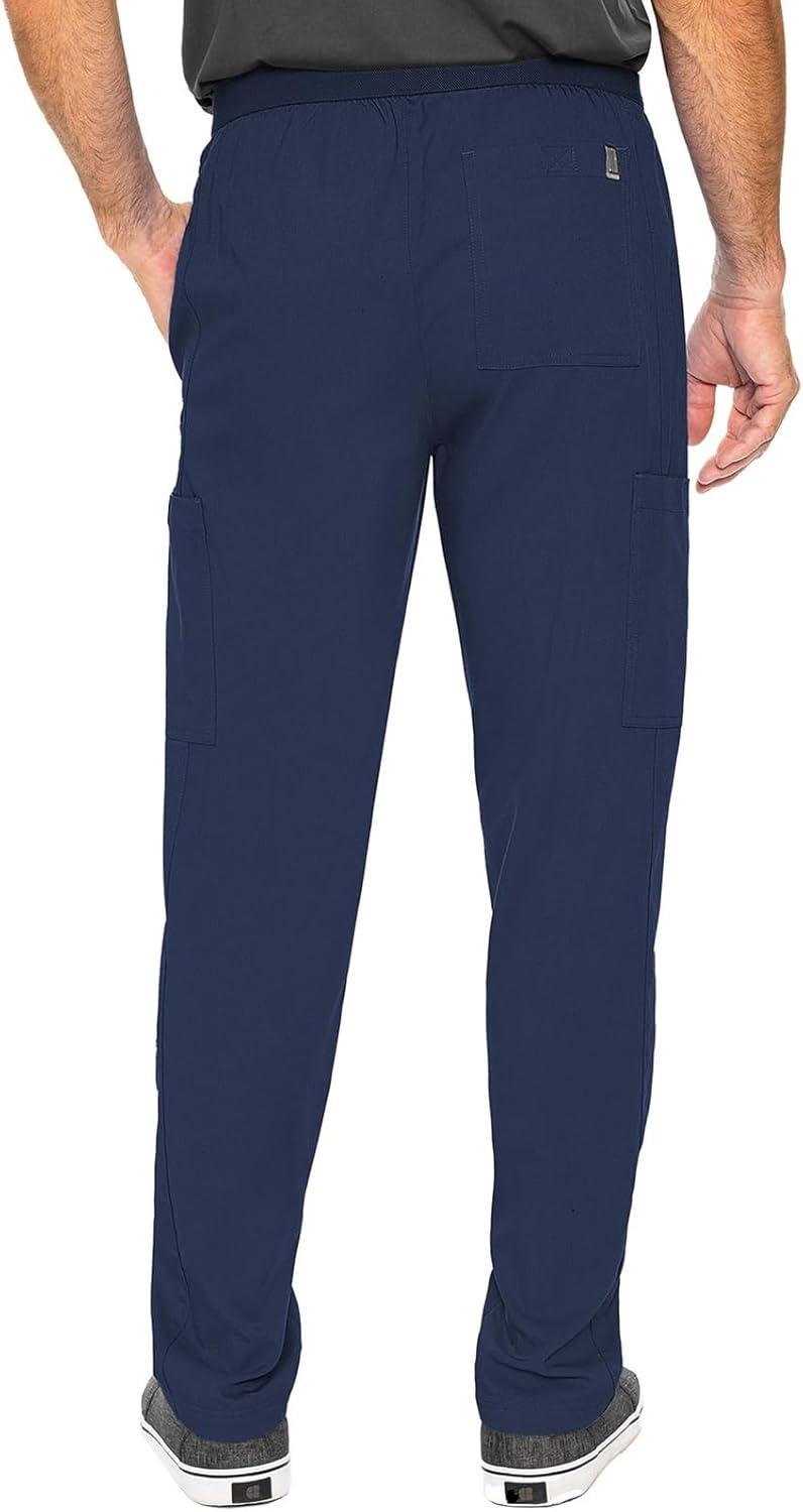 imageMed Couture Mens Straight Leg Scrub Pant with Zip Fly Front 6 Pockets and Elastic Waistband MC7779Navy