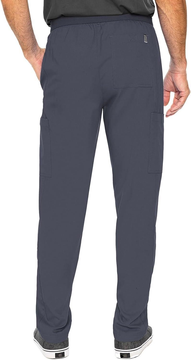 imageMed Couture Mens Straight Leg Scrub Pant with Zip Fly Front 6 Pockets and Elastic Waistband MC7779Pewter
