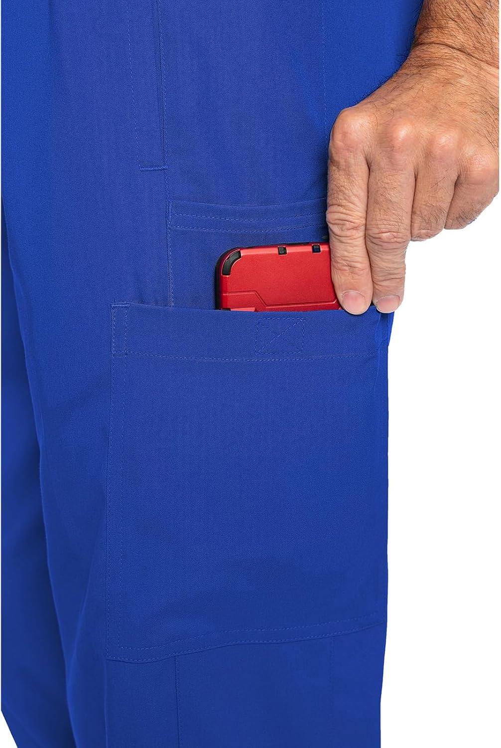 imageMed Couture Mens Straight Leg Scrub Pant with Zip Fly Front 6 Pockets and Elastic Waistband MC7779Royal