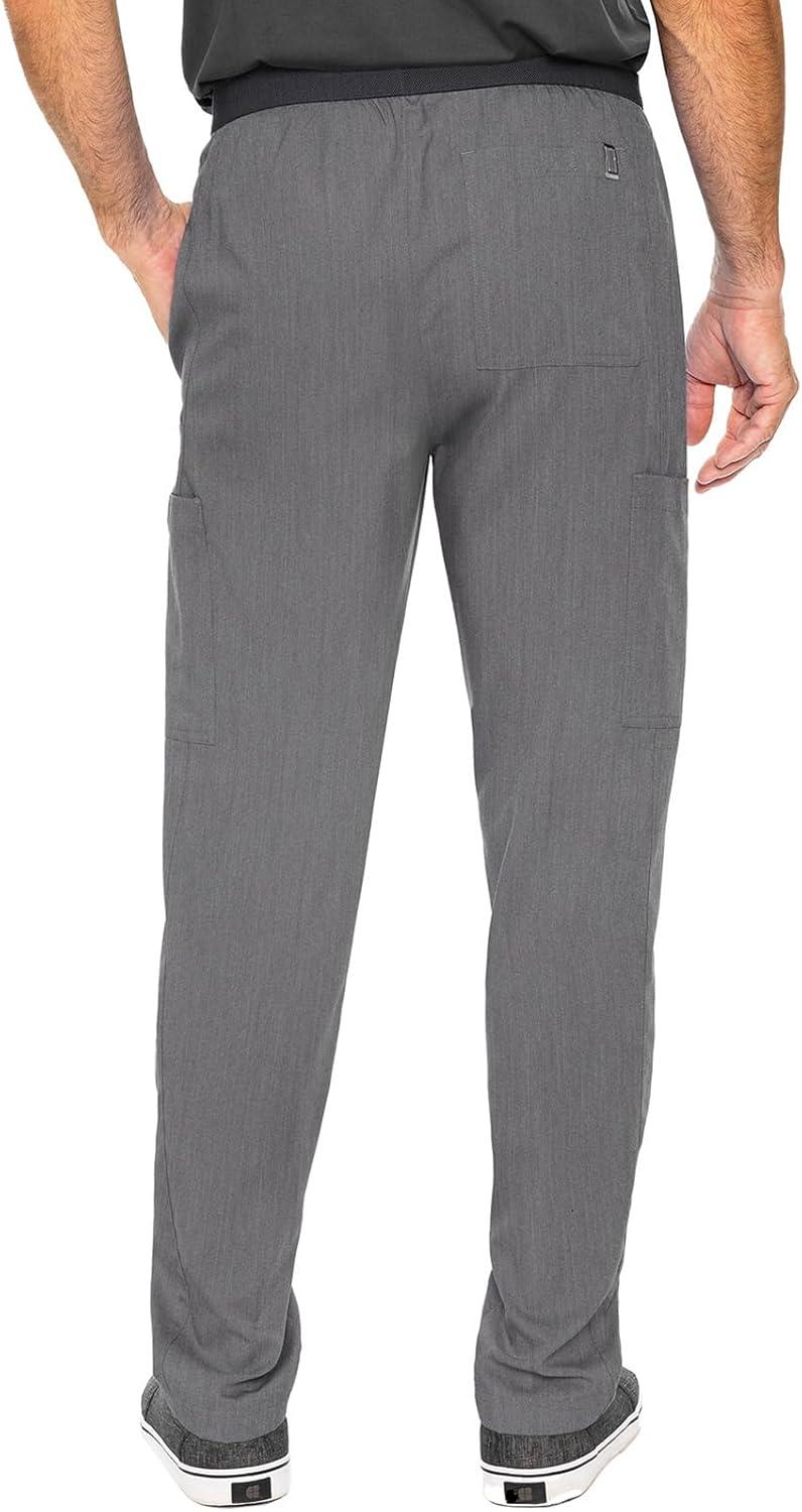 imageMed Couture Mens Straight Leg Scrub Pant with Zip Fly Front 6 Pockets and Elastic Waistband MC7779Slate