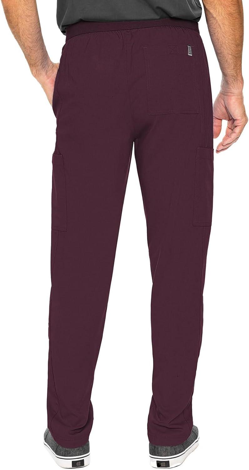 imageMed Couture Mens Straight Leg Scrub Pant with Zip Fly Front 6 Pockets and Elastic Waistband MC7779Wine