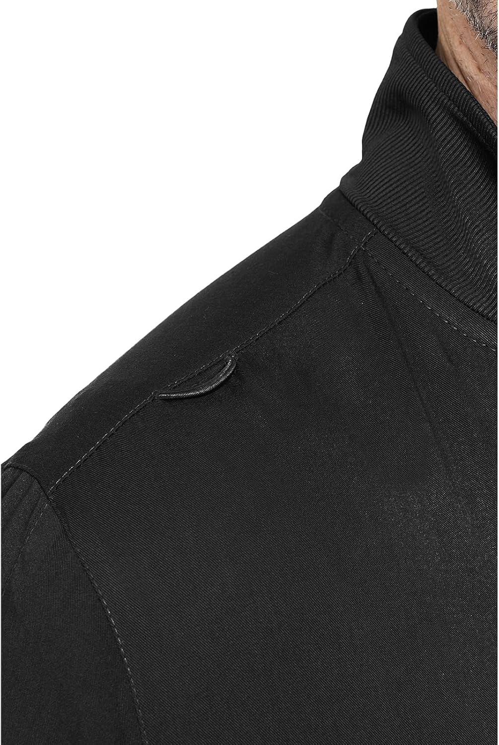 imageMed Couture Mens WarmUp Jacket with 3 Pockets Zip Front Closure and 2Way Stretch Fabric MC7678Black