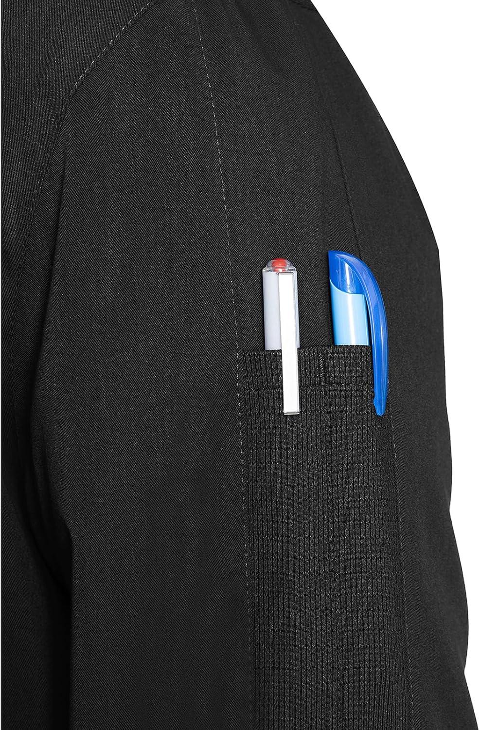 imageMed Couture Mens WarmUp Jacket with 3 Pockets Zip Front Closure and 2Way Stretch Fabric MC7678Black