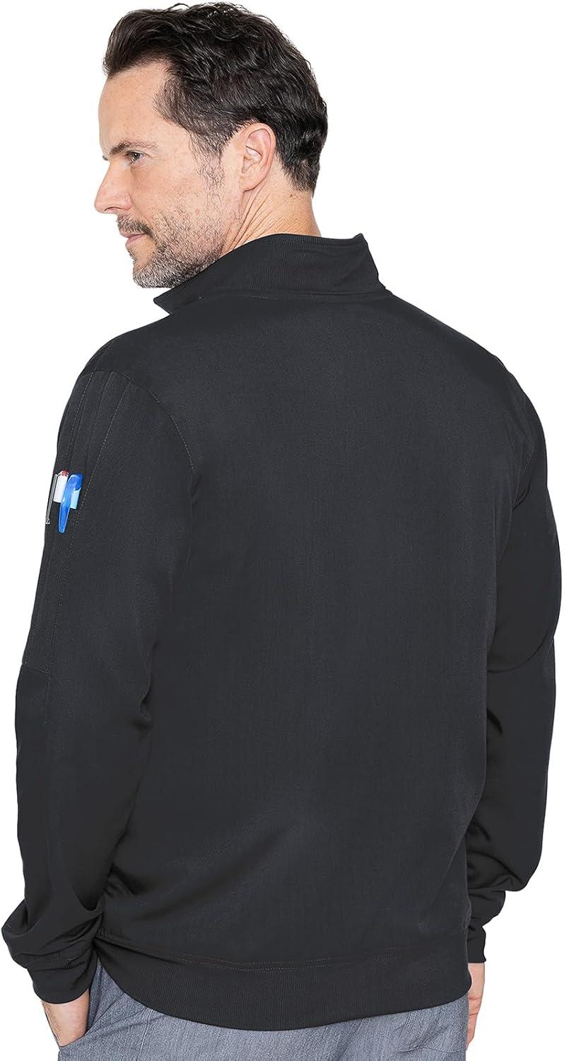 imageMed Couture Mens WarmUp Jacket with 3 Pockets Zip Front Closure and 2Way Stretch Fabric MC7678Pewter