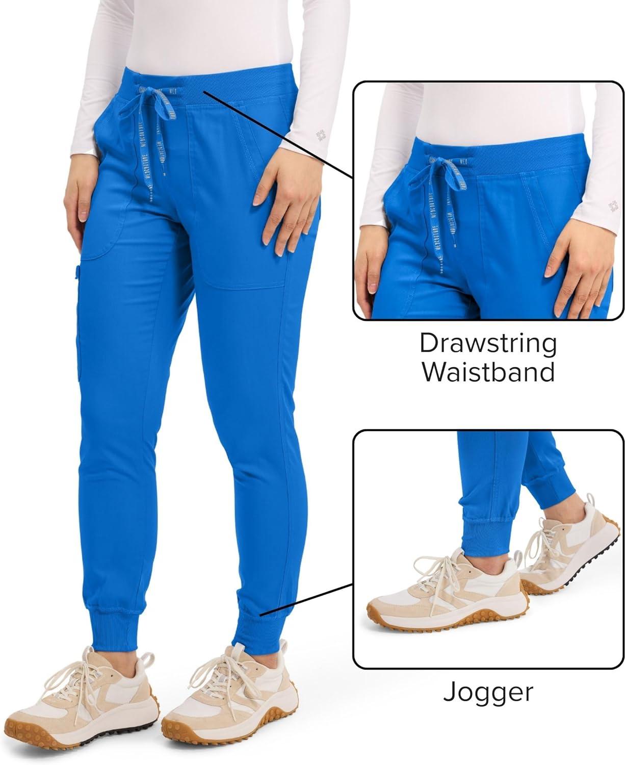 imageMed Couture Scrub Pants For Women Cargo Jogger Bottoms with 5 Pockets Lightweight Ultra Soft 2Way Stretch Fabric MC7710Royal