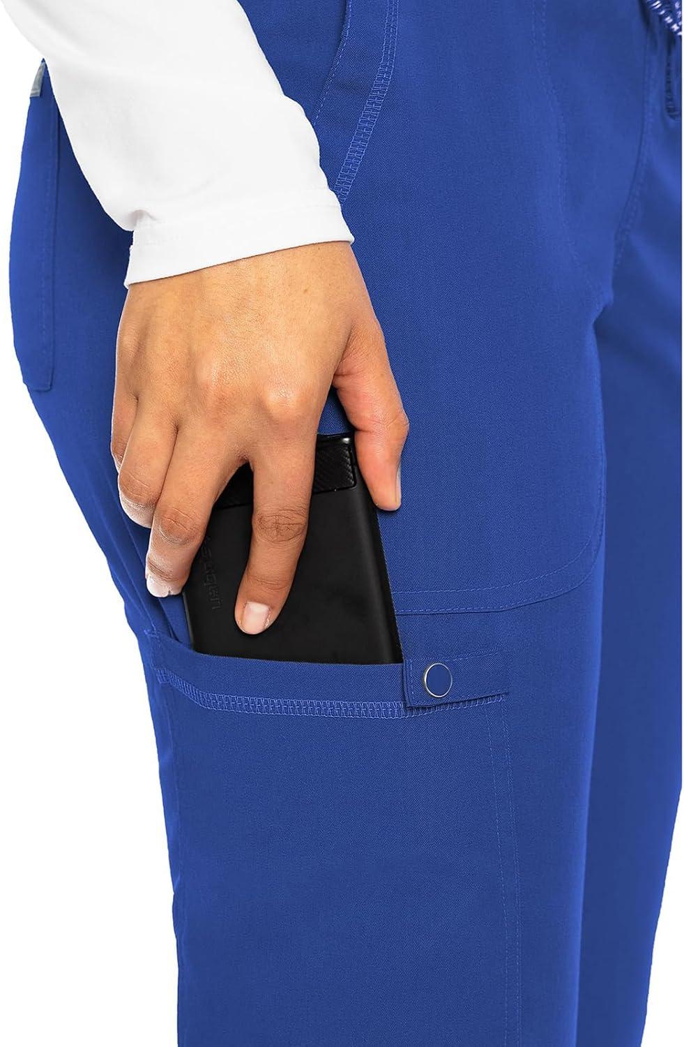 imageMed Couture Scrub Pants For Women Cargo Jogger Bottoms with 5 Pockets Lightweight Ultra Soft 2Way Stretch Fabric MC7710Royal