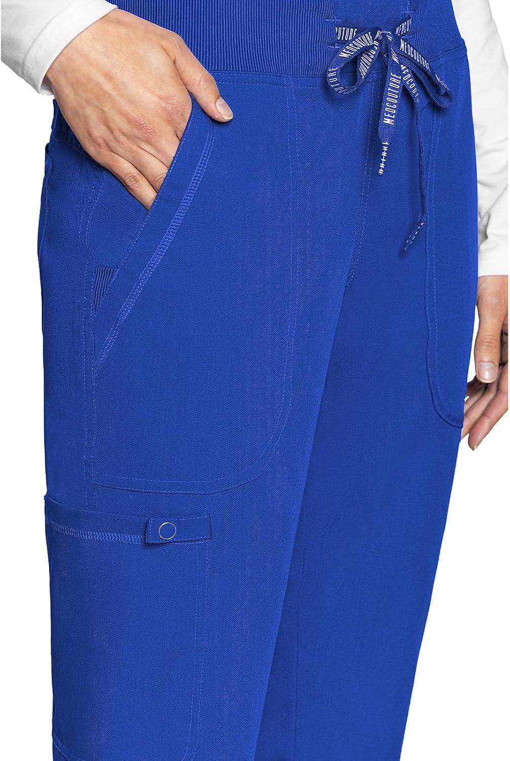imageMed Couture Scrub Pants For Women Cargo Jogger Bottoms with 5 Pockets Lightweight Ultra Soft 2Way Stretch Fabric MC7710Royal