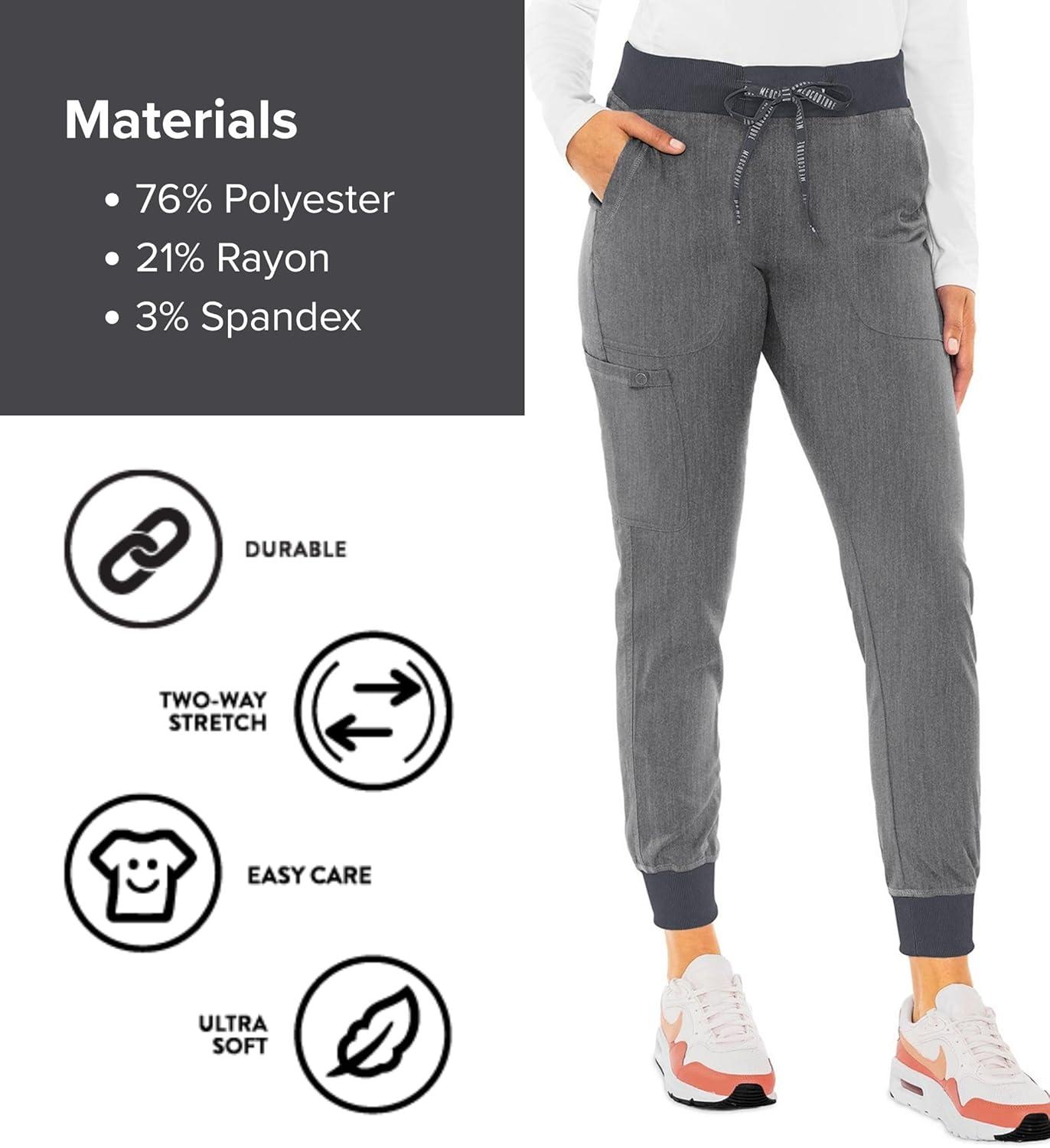 imageMed Couture Scrub Pants For Women Cargo Jogger Bottoms with 5 Pockets Lightweight Ultra Soft 2Way Stretch Fabric MC7710Slate