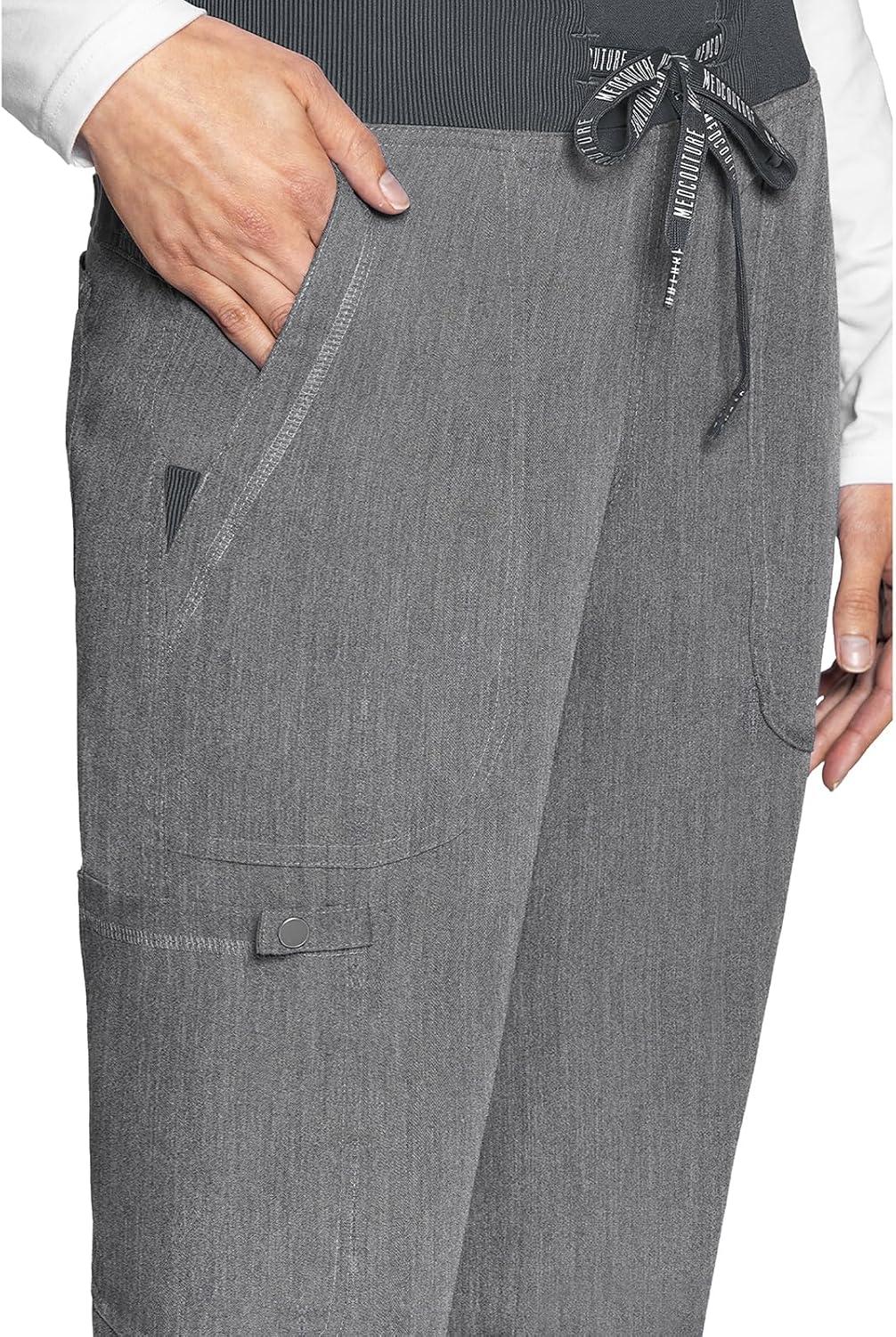imageMed Couture Scrub Pants For Women Cargo Jogger Bottoms with 5 Pockets Lightweight Ultra Soft 2Way Stretch Fabric MC7710Slate