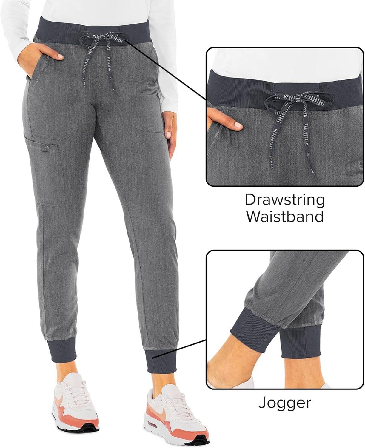 imageMed Couture Scrub Pants For Women Cargo Jogger Bottoms with 5 Pockets Lightweight Ultra Soft 2Way Stretch Fabric MC7710Slate