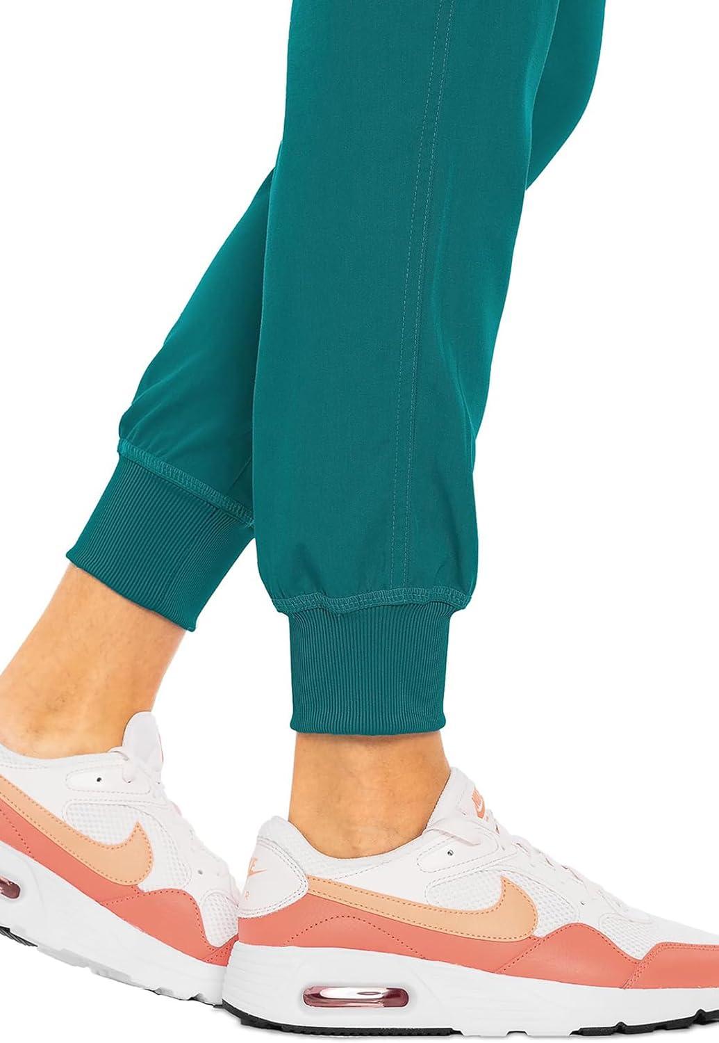 imageMed Couture Scrub Pants For Women Cargo Jogger Bottoms with 5 Pockets Lightweight Ultra Soft 2Way Stretch Fabric MC7710Teal