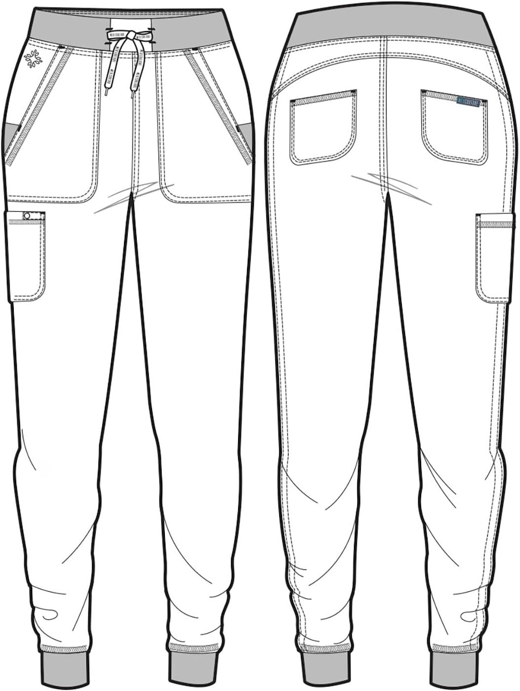 imageMed Couture Scrub Pants For Women Cargo Jogger Bottoms with 5 Pockets Lightweight Ultra Soft 2Way Stretch Fabric MC7710Wine