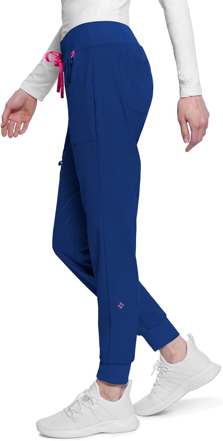 imageMed Couture Scrub Pants for Women Mid Rise Scrub Jogger with 5 Pockets RibKnit Cuffs with Drawstring Waistband MC102Royal