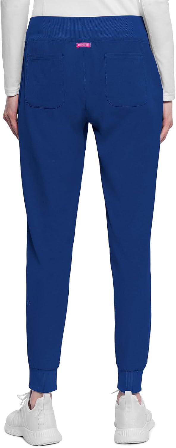 imageMed Couture Scrub Pants for Women Mid Rise Scrub Jogger with 5 Pockets RibKnit Cuffs with Drawstring Waistband MC102Royal