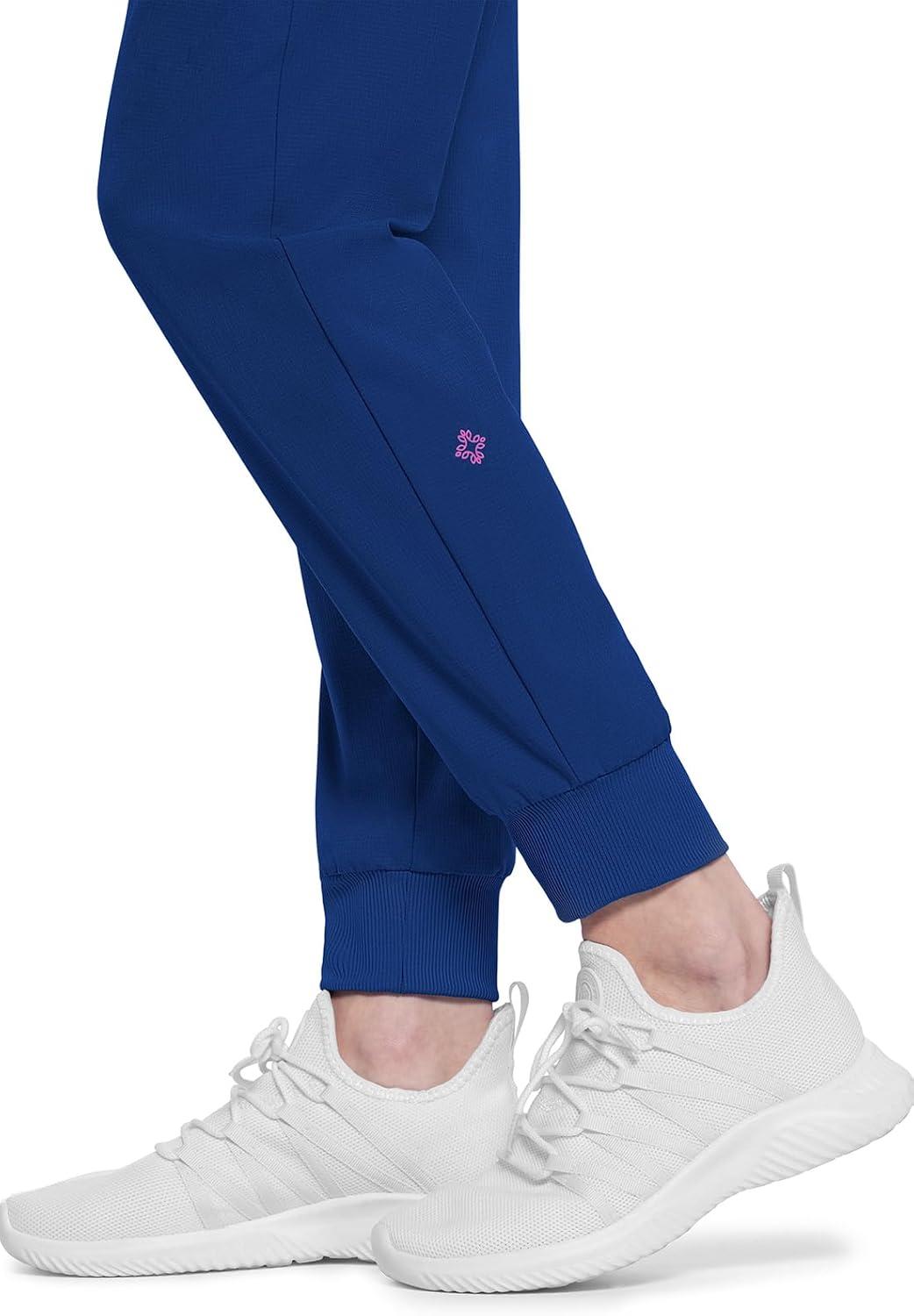 imageMed Couture Scrub Pants for Women Mid Rise Scrub Jogger with 5 Pockets RibKnit Cuffs with Drawstring Waistband MC102Royal