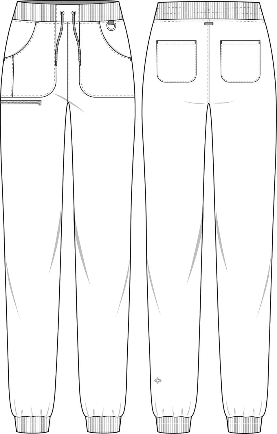 imageMed Couture Scrub Pants for Women Mid Rise Scrub Jogger with 5 Pockets RibKnit Cuffs with Drawstring Waistband MC102Solar Flare