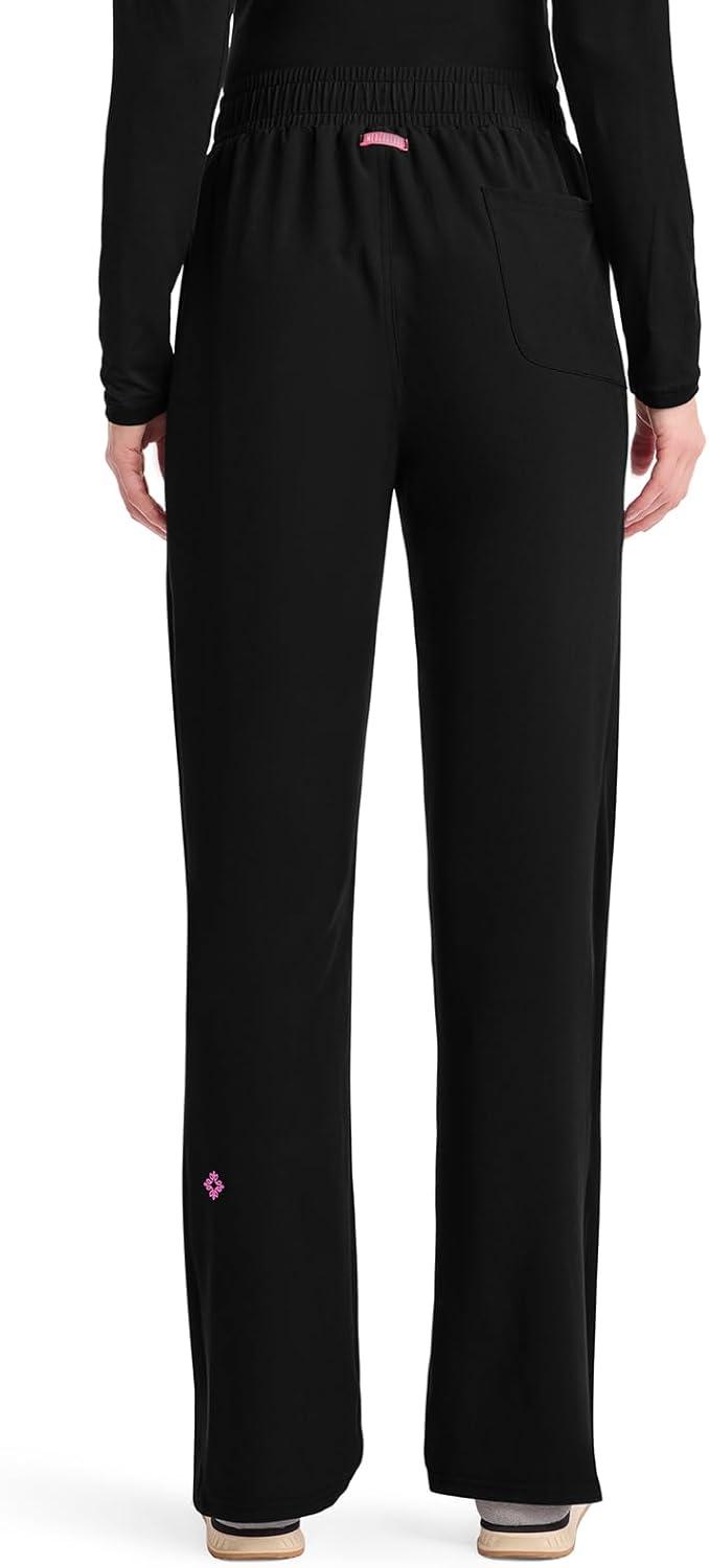 imageMed Couture Scrub Pants for Women Straight Leg PullOn Pant with 4 Pockets Moisture Wicking amp 360 Stretch MC103Black